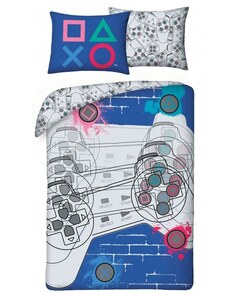 Halantex Bavlnené posteľné obliečky PlayStation / PS - 100% bavlna - 70 x 90 cm + 140 x 200 cm