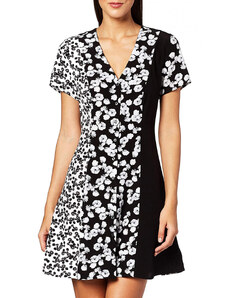 Calvin Klein dámské černo/bílé květinové šaty FLORAL BLOCKING SS DRESS