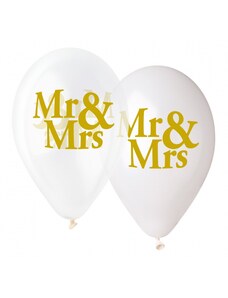 Godan Latexové balóny na hélium Mr & Mrs 13" - 5 ks