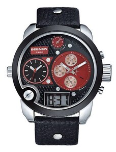 Beangel Pánske hodinky TripleZone Digital - červené