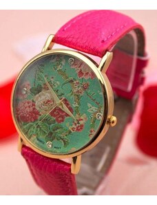 Beangel Dámske kvetované hodinky - ružové