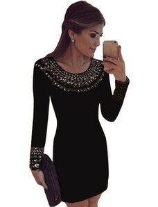 Beangel Dámske vybíjané šaty Margo - čierne