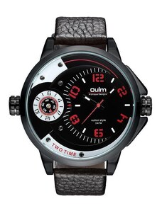 Beangel Pánske hodinky Oulm Dual Luxury - čierne červené