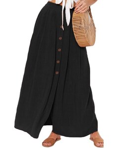 Beangel Dámska čierna sukňa s gombíkmi