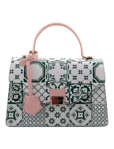 Luxusná kožená kabelka JADISE Kate - Cuiri zelená/růžová