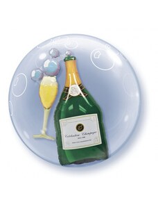 Godan Fóliový balón 21" - Šampanské s pohárom