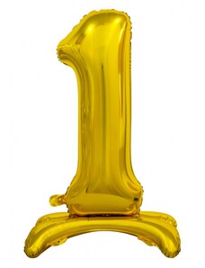 Godan Fóliový balón so stojanom číslo 1 - zlatá - 74 cm