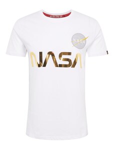 ALPHA INDUSTRIES Tričko 'NASA Reflective' zlatá / biela