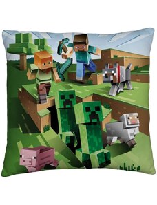 Halantex Obojstranný vankúš Minecraft - motív Farma - 40 x 40 cm