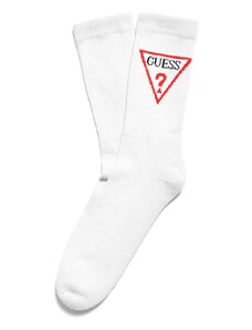 GUESS ponožky Triangle Logo Crew Socks biele, 12202