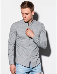 Ombre Clothing Zaujímavá šedá košeľa K542