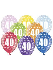 PartyDeco Balónik s číslom 40 narodeninový
