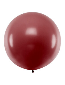 PartyDeco Guľatý latexový Jumbo balón 1m bordový
