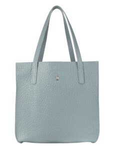 Veľká nákupná kožená kabelka do ruky jemne modrá Wojewodzic 31862/FR36