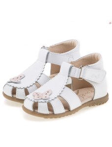 Detské kožené sandálky EMEL E2183-18 Biela s motýlikom