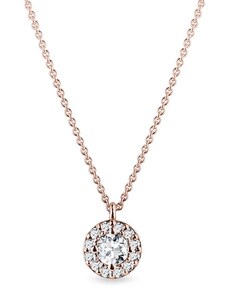 Originálny náhrdelník z ružového zlata s diamantmi KLENOTA K0153064