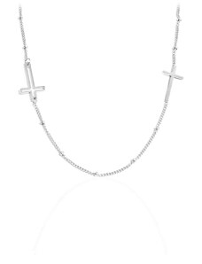 BEMI Design Dámsky náhrdelník dva krížiky z chirurgickej ocele S1016060