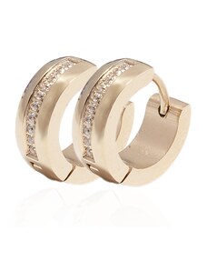 BM Jewellery Náušnice krúžky so zirkónmi Rose - Gold S1020130
