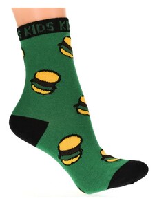 AURA.VIA Detské tmavo-zelené ponožky PIZ