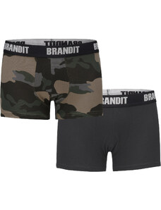 Brandit Boxer Shorts Logo 2er Pack darkcamo/blk