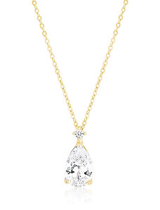 OLIVIE Strieborný náhrdelník so zirkónom SLZA GOLD 4160