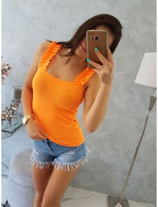 Fashion L&L Top s nariasenými ramienkam - neonová oranžová