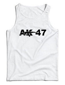 DRAGOWA pánske tielko AK-47, biela 160g/m2
