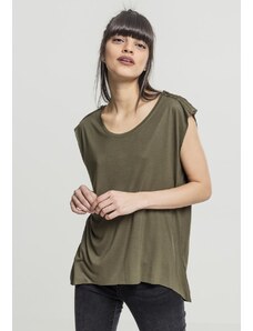 UC Ladies Women's Olive T-Shirt HiLo with Shoulder Zipper