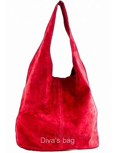 Borse Leather Italy Kabelka Sylva shopper kožená - modrá červená