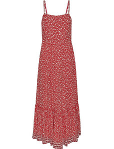 Tommy Hilfiger TOMMY JEANS dámské červené květinové šaty TJW FLORAL MAXI STRAP DRESS