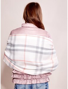 Fashionhunters Checkered scarf, pale pink