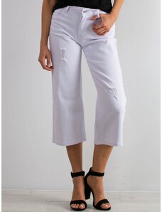 Basic Biele capri rozšírené trojštvrťové džínsy