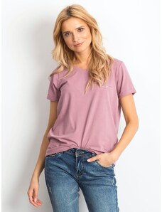 Basic Dámske tmavo-ružové bavlnené tričko