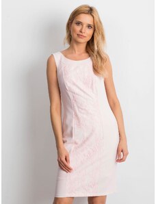 Basic Dámske svetlo-ružové šaty s čipkovaným vzorom