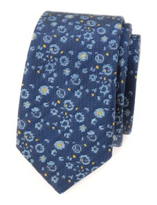 Slim kravata s modro-žltým vzorom Avantgard 551-1616