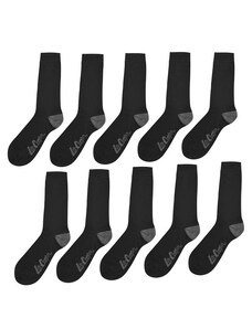 Lee Cooper Pánske Ponožky 10 Pack Čierne Čierna 41 - 45