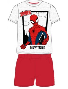 E plus M Chlapčenské / detské letné pyžamo kraťasy + tričko s krátkym rukávom Spiderman Marvel New York - červené