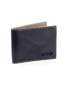 Kožená peňaženka GORA slim G01 - čierná/sivá