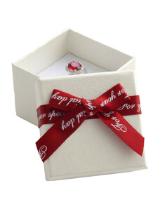JKBOX Papierová krabička s bordó mašľou Special Day na náušnice alebo prsteň IK009