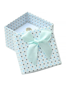 JKBOX Bodkovaná papierová krabička na prsteň alebo náušnice Blue dots IK017