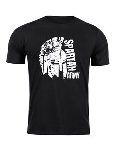 DRAGOWA krátke tričko spartan army León, čierna 160g/m2