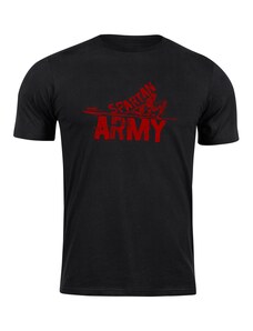DRAGOWA krátke tričko spartan army RedNabis, čierna 160g/m2