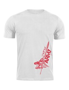 DRAGOWA krátke tričko spartan army RedMyles, biela 160g/m2