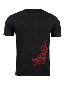 DRAGOWA krátke tričko spartan army RedMyles, čierna160g/m2