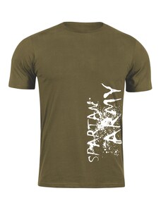 DRAGOWA krátke tričko spartan army WAR, olivová 160g/m2