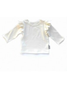 ZuMa Style Dievčenské tričko s volánikmi na ramenách - 74, Biela