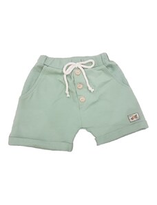 Mania Nitkowania Chlapčenské nohavice krátke zelené s gombíkmi - 98, Pistácia