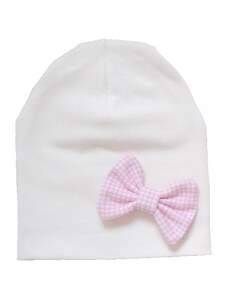 ZuMa Style Detská čiapka dievčenská s mašľou - 12 mesiacov biela