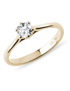 Zásnubný prsteň zo žltého zlata s briliantom KLENOTA K0286033