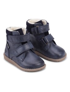 Bundgaard detské zimné kožené topánky zateplené ovčou vlnou - Rabbit Strap BG303069G-519 Navy WS